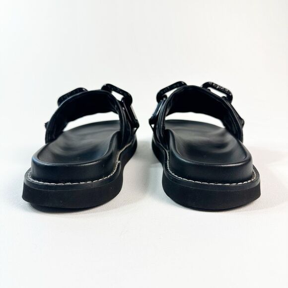 LOUIS VUITTON Sunset Flat Comfort Mule Slide Sandal Size 39 Black Monogram - Picture 6 of 15